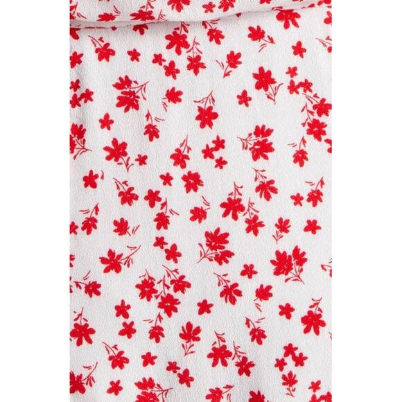 & Other Stories White Red Ditsy Floral True Wrap Mini Dress 6 Short Sleeves Boho - Picture 3 of 16